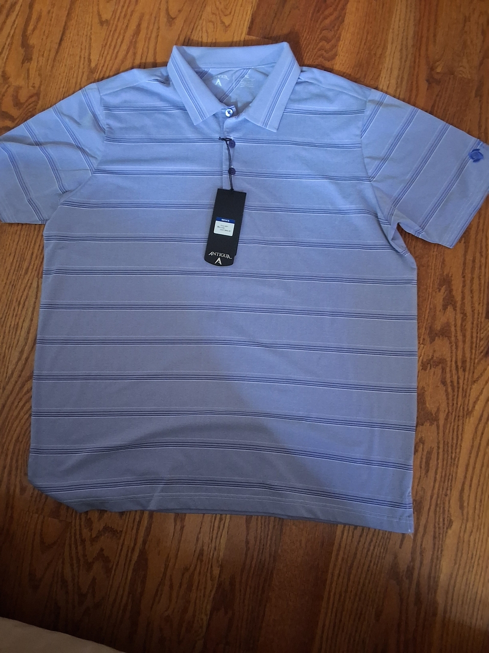 Antigua Men's Purple Striped Polo